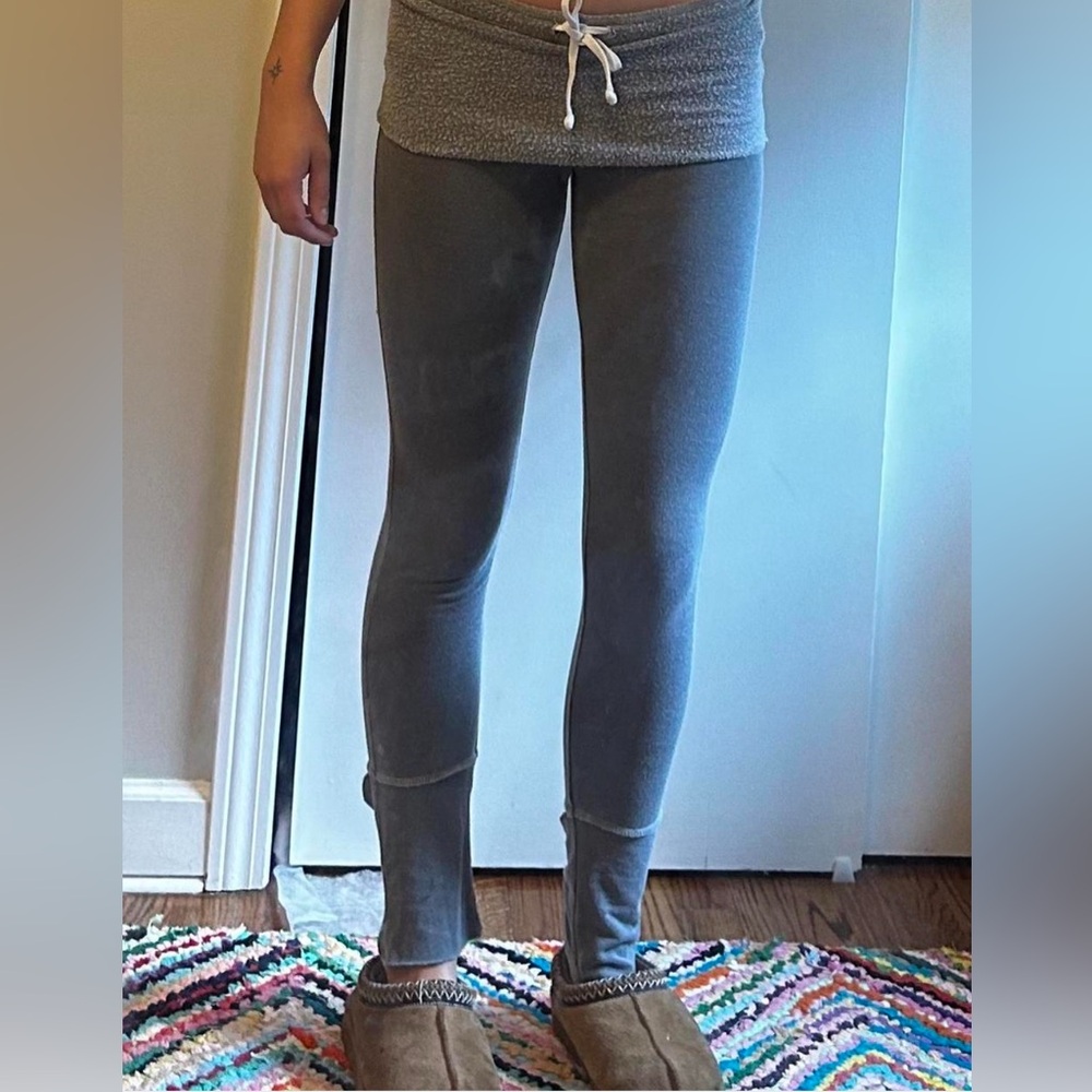 Gray Leggings with Drawstring Waist